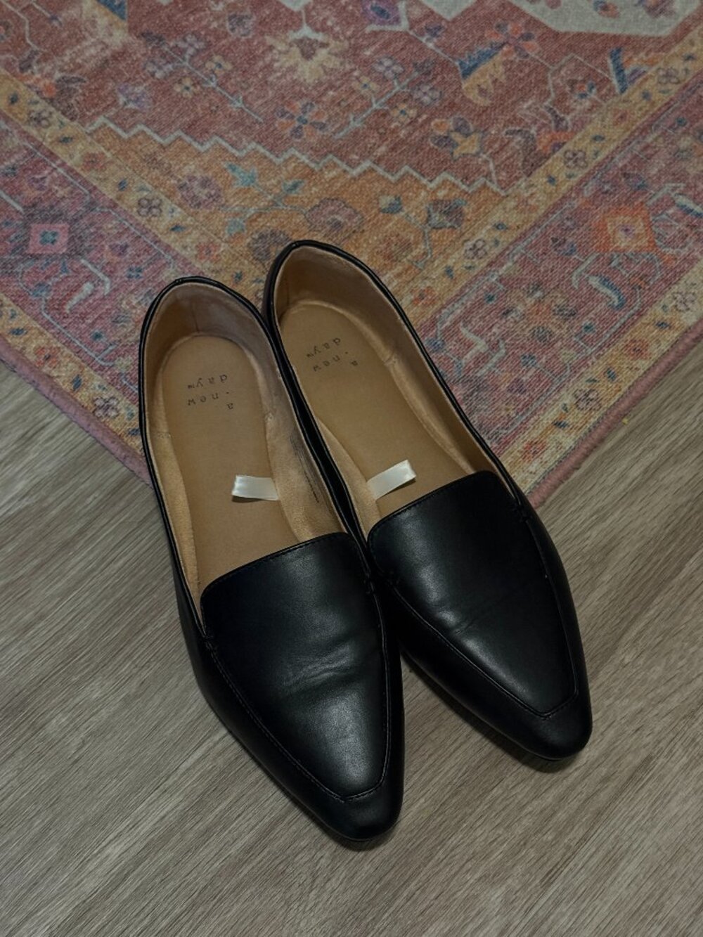 A New Day Womens Pointed Toe Loafer Flats Shoe Size 8 Black Office Workwear